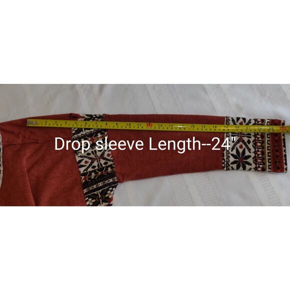 Entro Southwestern Sweater Top Women's LARGE Boho Fringe Lightweight Oversized - Picture 15 of 16